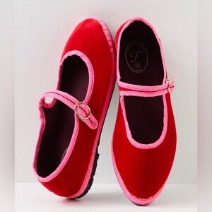 Flabelus Velvet Mary Jane Flat Aurelie